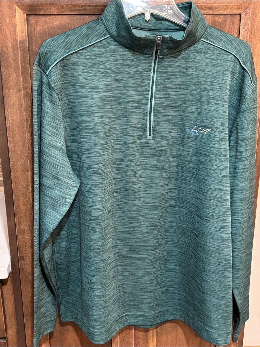Greg Norman 1/4-Zip Golf Pullover Heather Teal Men’s Size Large